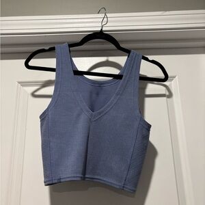 lululemon Ribbed Softstreme Cropped Tank Top in Oasis Blue Size 4